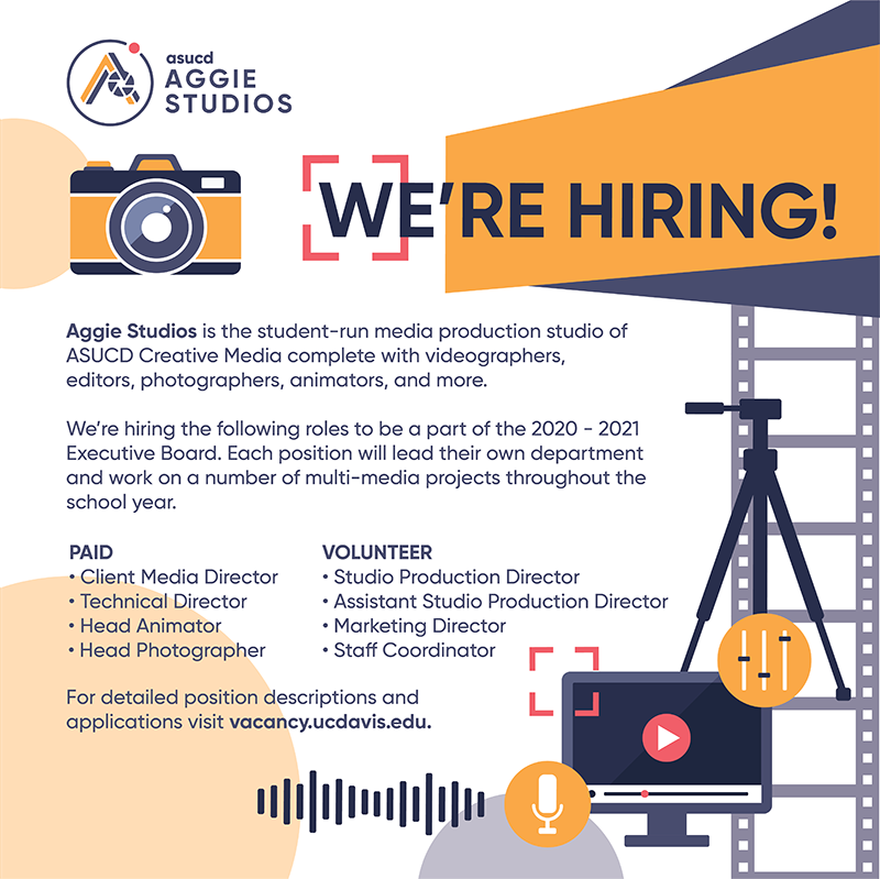 Aggie Studios Hiring Social Media Graphic