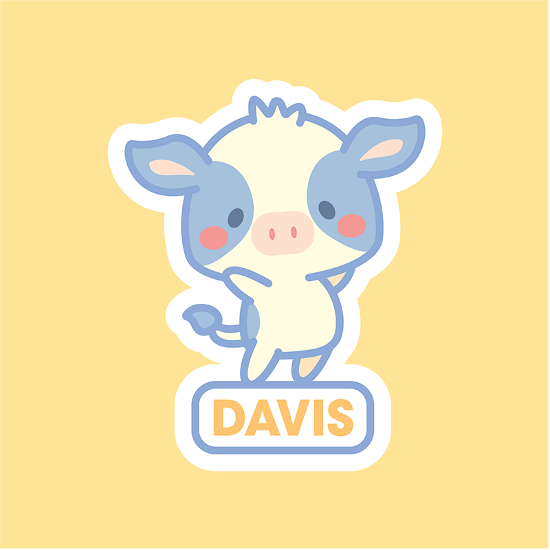 Davis Cow Sticker Design 1